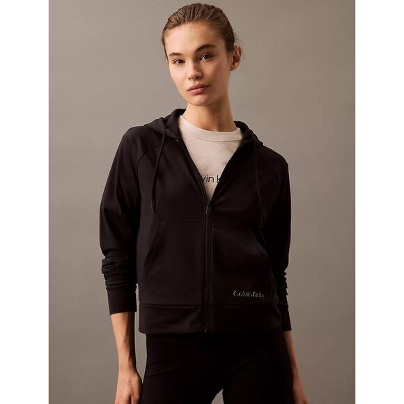 Calvin Klein Black Zip Hoodie S | Quick-Dry Stretch Activewear Jacket NEW/NWT!! - Picture 7 of 12